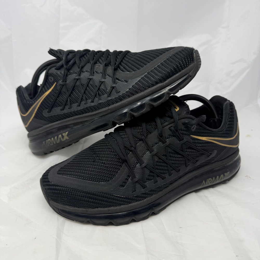 Nike Air Max 2015 Black Gold Running Shoes DC4111-001 Mens 10